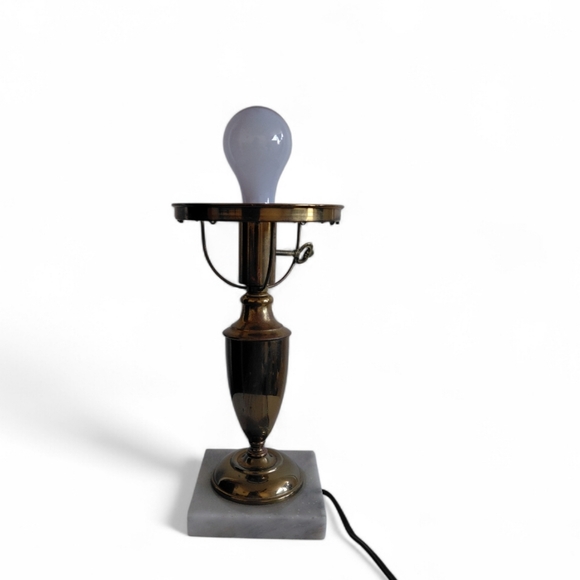 Elegant Bronze Table Lamp with Marble Base